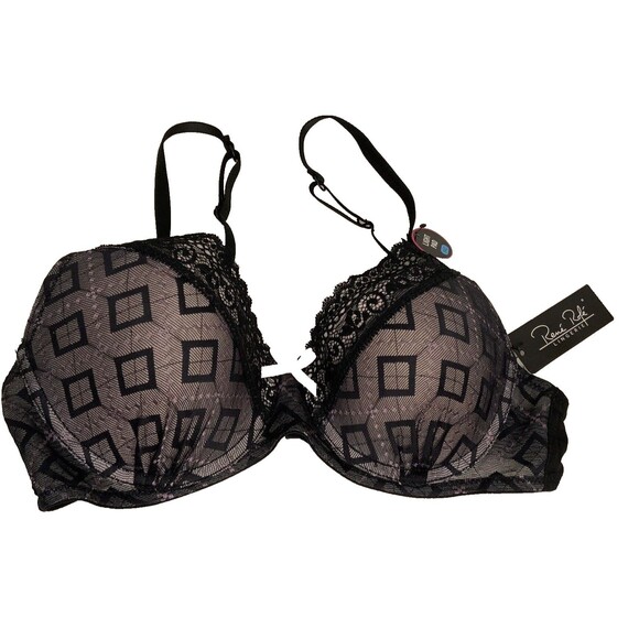 Rene Rofe Lingerie Light Pad Bra Pink Black Size 34C NWT - Picture 1 of 5
